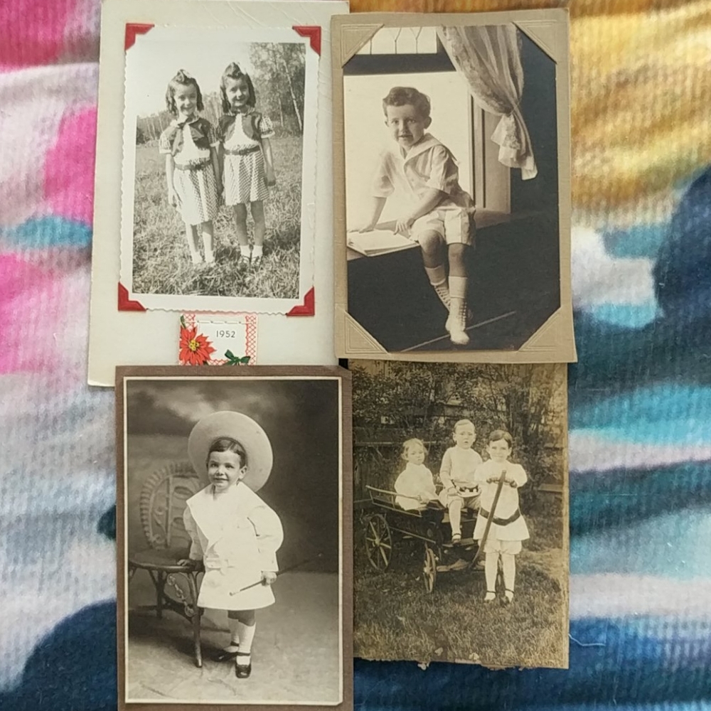 Lot of 4 Antique Vintage Photos Black and White